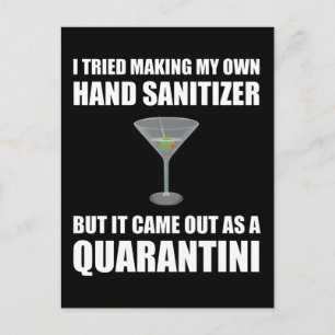 Carte Postale Funny Sanitizer à la main Quarantini