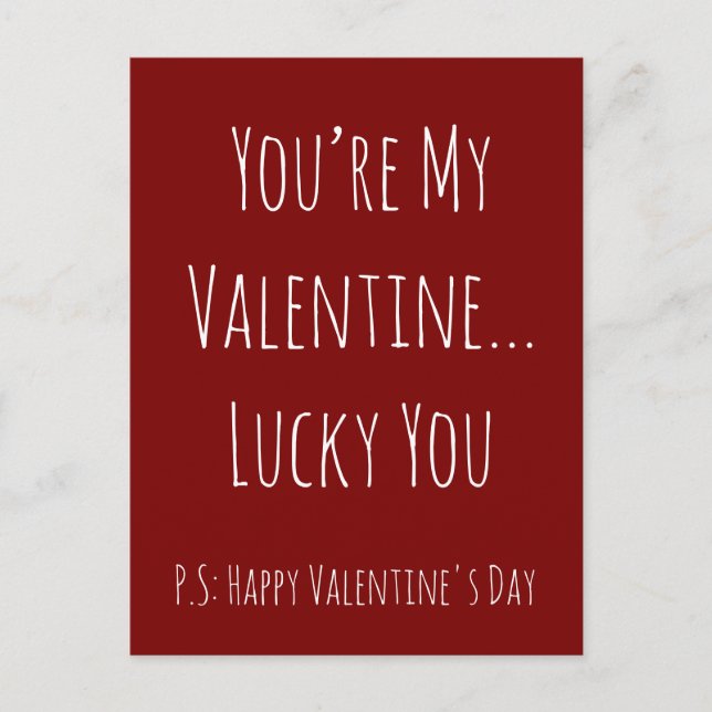 Carte Postale Funny Sarcastic Valentine’s – Custom Text (Devant)