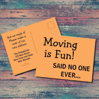 Carte Postale Funny Sassy Sarcasm Orange Moving Announcement