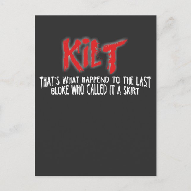 Carte Postale Funny Scottish Kilt T Shirt for Kilt Wearers (Devant)