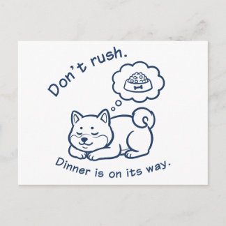 Carte Postale Funny Sleeping Shiba Inu Don't Rush Postcard