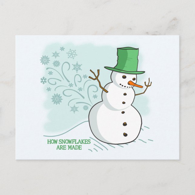Carte Postale Funny Snowman Snowflakes (Devant)