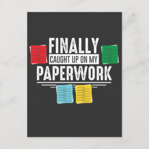 Carte Postale Funny Social Worker Papework Office Retraite Jo