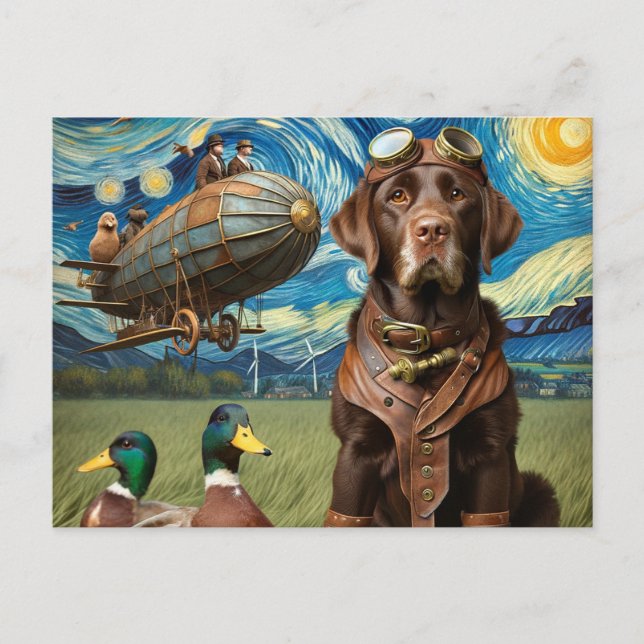 Carte Postale Funny Steampunk Chocolate Lab (Devant)