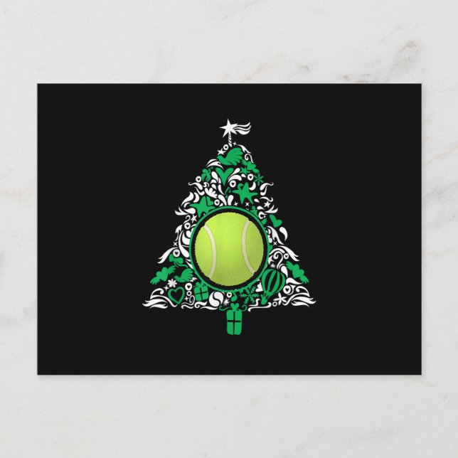 Carte Postale Funny Tennis Ball Christmas Tree Decorations Xmas (Devant)