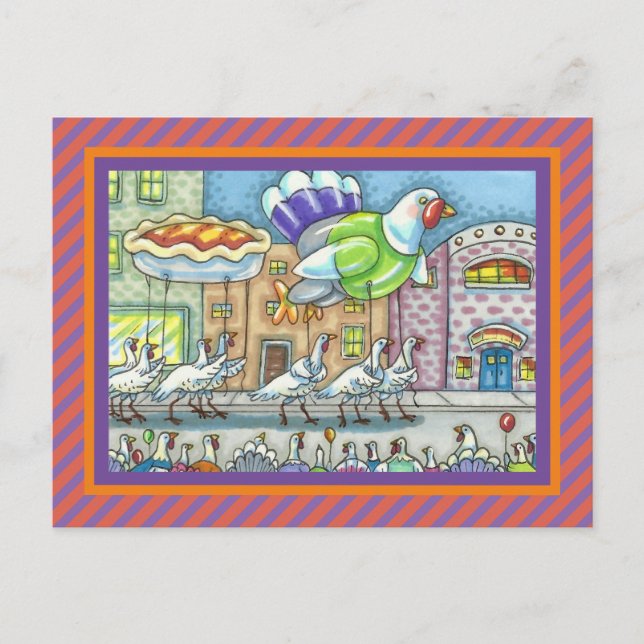 CARTE POSTALE FUNNY TURKEY DAY PARADE HELIUM BALLOONS (Devant)