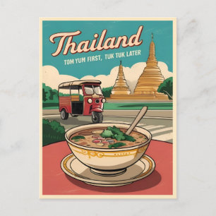 Carte Postale Funny Vintage voyage Thaïlande Humour Retro Graphi