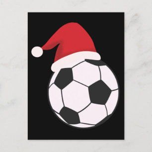 Carte Postale Funny Xmas balle de football Santa Chapeau, Amateu