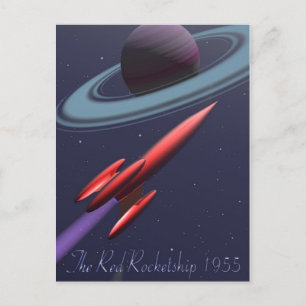 Carte Postale Fusée rouge
