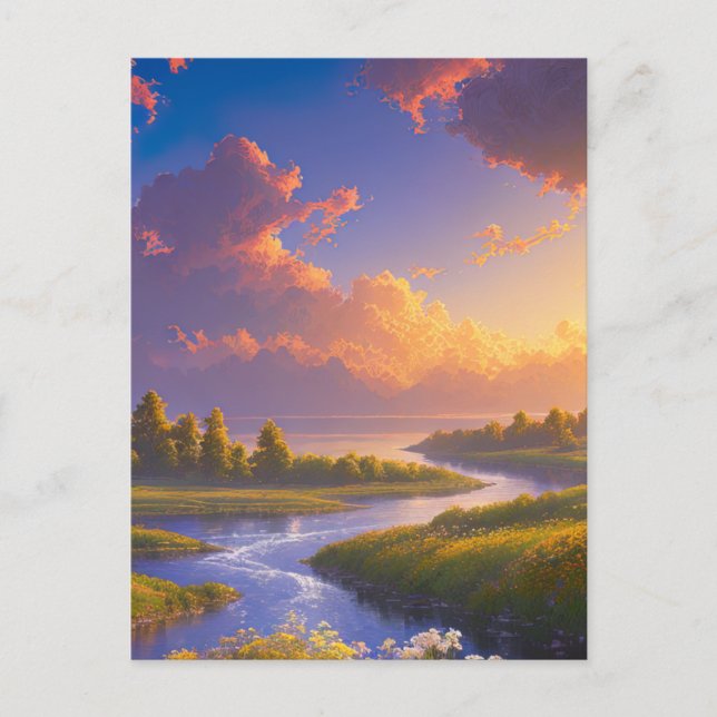 Carte Postale Fusions de la rivière avec le lac Serene (Devant)