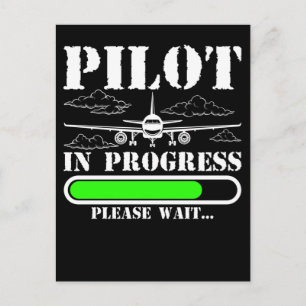 Carte Postale Futur pilote chargeant l'avion Drôle de pilote