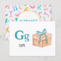 G est pour le cadeau - Alphabet Flash Card