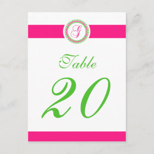 Carte Postale G Nombre de monogrammes circulaires (rose-chaud/ch