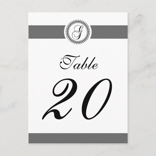 Carte Postale G Nombre de monogrammes du cercle de points (noir/ (Devant)