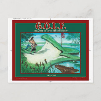 CARTE POSTALE G.O.L.F. LE PLUS GRAND DES FRUSTRATIONS DE LA VIE