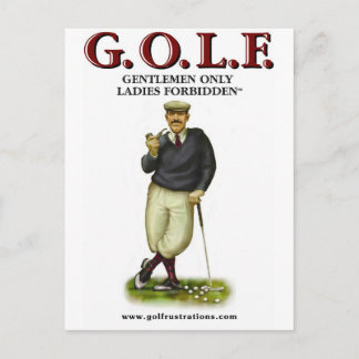 CARTE POSTALE G.O.L.F. MESSIEURS SEULS MESDAMES INTERDITES