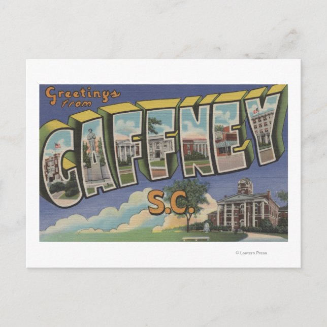Carte Postale Gaffney, Caroline du Sud - Scènes de grandes lettr (Devant)