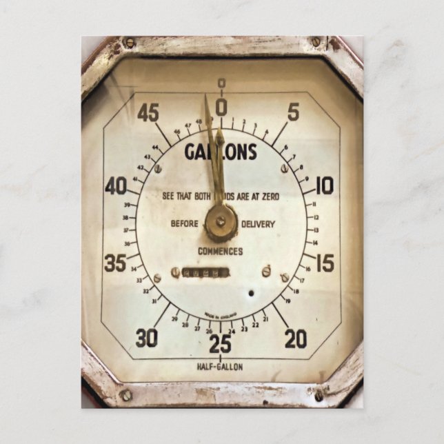 Carte Postale GAGE DE CARBURANT vintage (Devant)