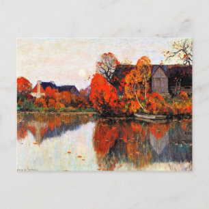 Carte Postale Gagnon - L'étang en octobre, peinture d'art,