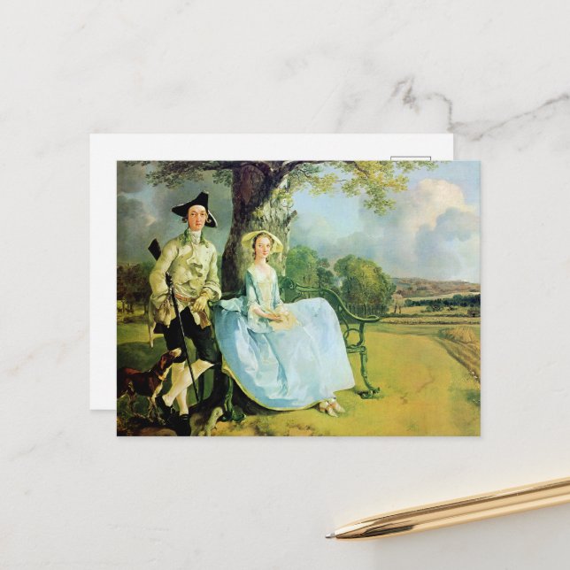 Carte Postale Gainsborough, Mr. and Mrs. Andrews, (Devant/Arrière en situation)