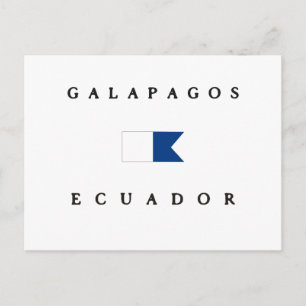 Carte Postale Galapagos Equateur Alpha Dive Drapeau
