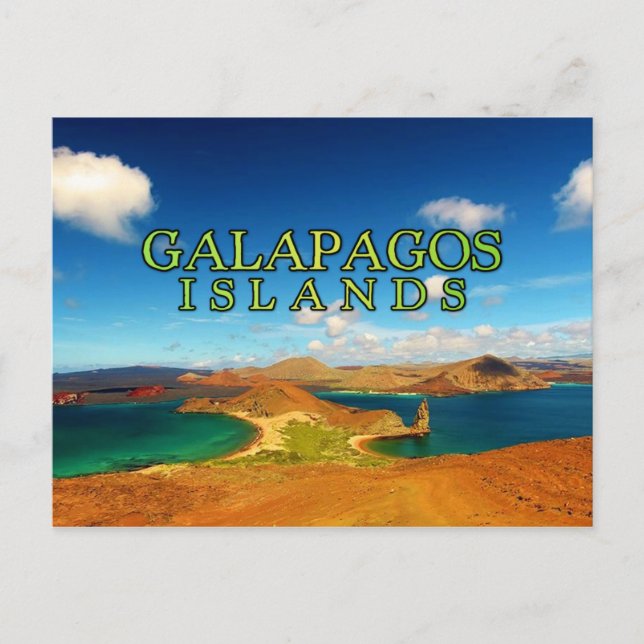 Carte Postale Galapagos îles stylisées (Devant)