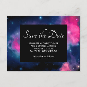 Carte Postale Galaxie et étoiles rose et bleu Abstrait Enregistr