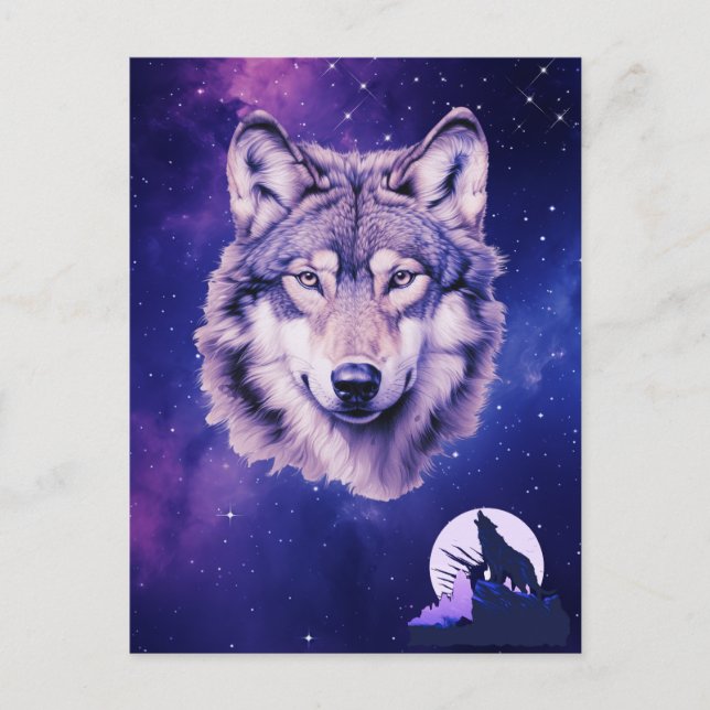 Carte Postale Galaxie Wolf Stars Fête d'anniversaire cosmique  (Devant)