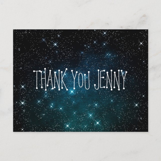 Carte Postale Galaxy Stars Merci de nuit Personnalisé (Devant)