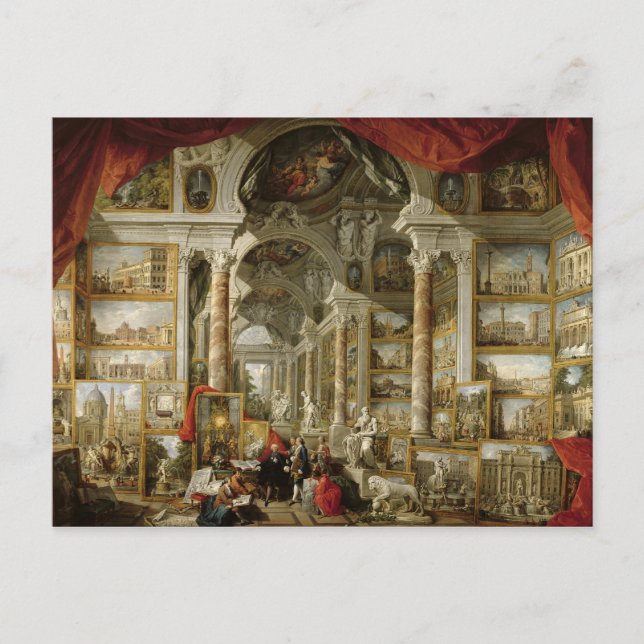 Carte Postale Galerie avec vues sur Rome moderne, 1759 (Devant)