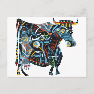 Carte Postale Galerie Grise : Vache Peinte