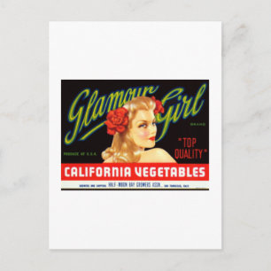 Carte Postale Galmour Girl California Légumes