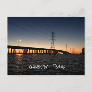 Carte Postale Galveston Night Time Skyline