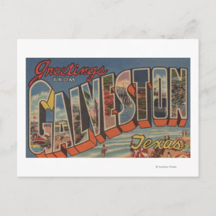 Carte Postale Galveston, Texas - Scènes de grandes lettres