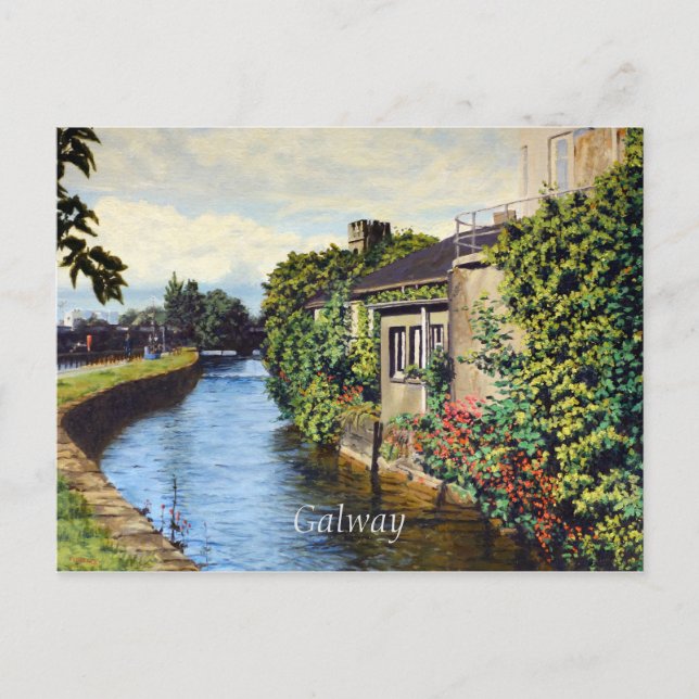Carte Postale Galway City Irlande Pittoresque Canal View (Devant)