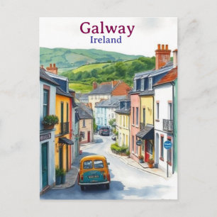 Carte Postale Galway Irlande Endroit de Voyage Célèbre Vintage