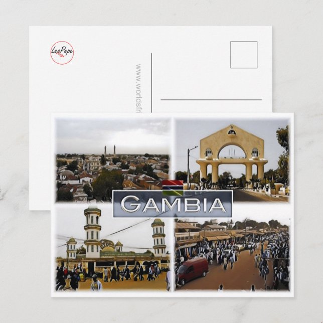 Carte Postale Gambie - Mosaïque - (Devant / Derrière)