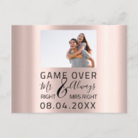 Game Over Drôle de Mariage Enregistrer la Date Pho
