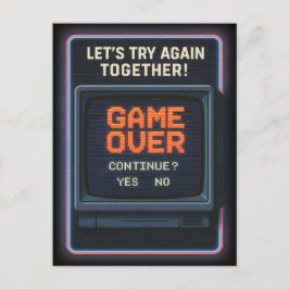 Carte Postale „Game Over“ essayons ensemble