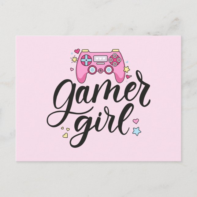 Carte Postale Gamer fille (Devant)