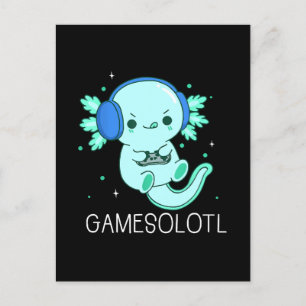 Carte Postale Gamesolotl Axolotl Gamer