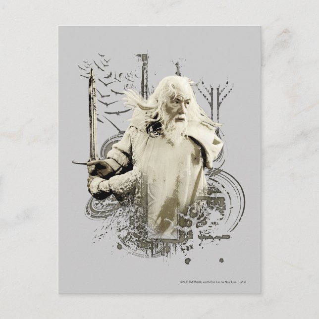 Carte Postale GANDALF™ with Sword Vector Collage (Devant)