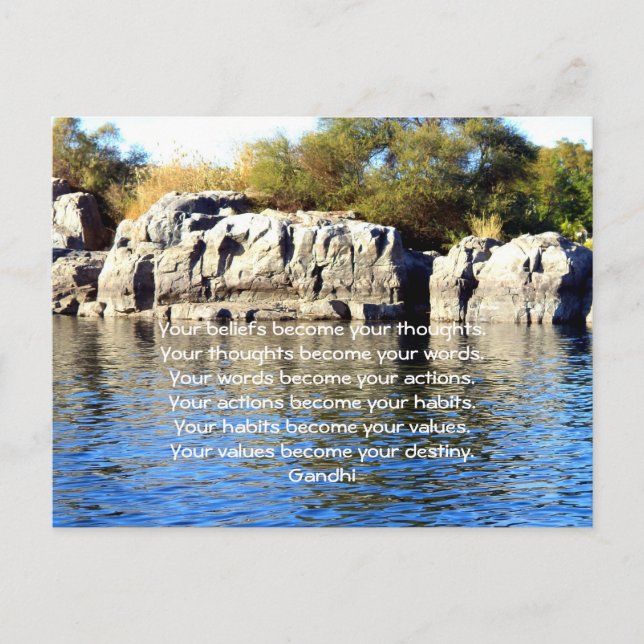 Carte Postale Gandhi Sagesse Citer Sur Le Destin (Devant)
