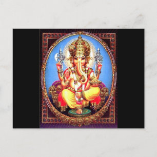 Carte Postale Ganesha (ग णे श) Elephant Indien