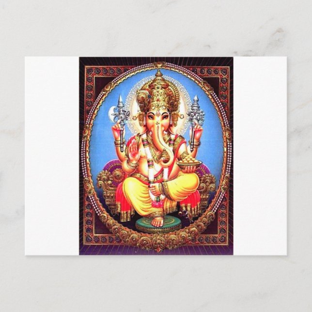 Carte Postale Ganesha (ग णे श) Elephant Indien (Devant)