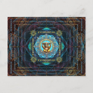 Carte Postale Ganesha - Om Gam Ganapataye Namah