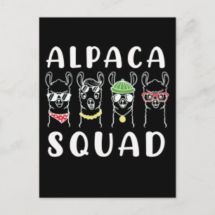 Carte Postale Gang de l'Alpaca Squad Drôle Amis de l'Alpaca