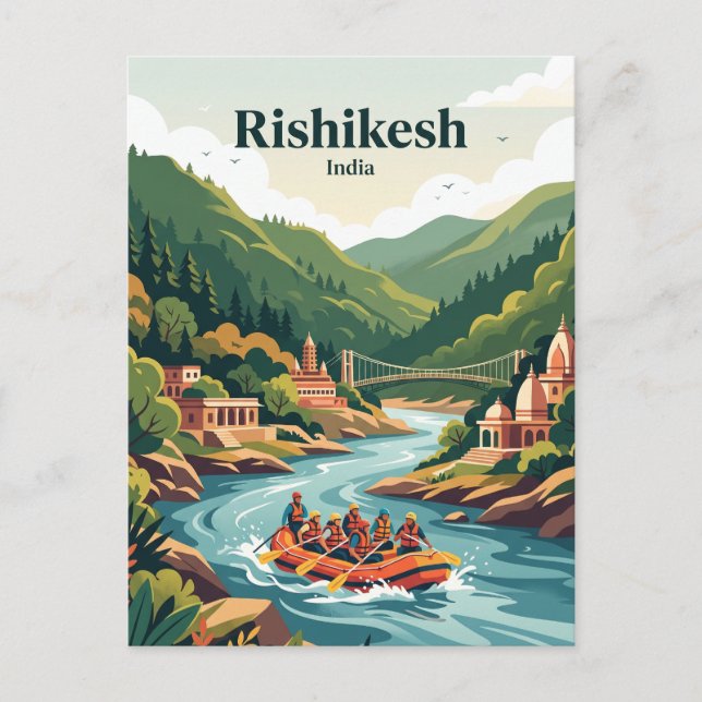 Carte Postale Gange Rishikesh, Inde (Devant)