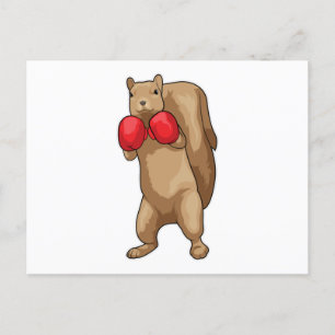 Carte Postale Gants de boxe Boxeur Écureuil