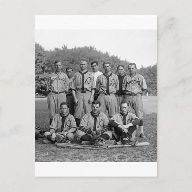 Carte Postale GAO de l'équipe PO de baseball, années 1920 (Devant)